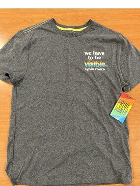 Sylvia Rivera Pride T-Shirt Charcoal Gray Small LGBTQ We Have to Be Visible
